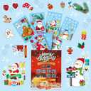 2 x Christmas & Halloween Static Window Clings Set (20x30cm & 35x28cm),8-10 Designs/Pack, Removable Decals for Glass (Christmas Cozy Whimsical, Polyvinyl Chloride, Large)