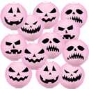 Riakrum 20 Pcs 8 Inch Pink Halloween Paper Lanterns Bulk Pink Jack-o'-Lantern Hanging Lanterns Halloween Pumpkin Decoration for Holiday Spooky Party Indoor Outdoor Decor