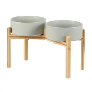 Dog Bowls Elevated, Ceramic Dog Food and Water Bowl Set