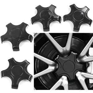 ATAIRSOFT 4PCS Aero Wheels Cap Kits Hubcaps Cover Wheel Center Cap Kits Compatible for Tesla Model 3 Original 18 inch Rims Accessories (Gloss Black with White T Logo)