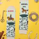 2 x IRISGOD Womens Funny Socks Novelty Crazy Stocking Stuffers - Cute Gifts for Animal Lovers (One Size, Horse)