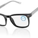 4 x Blue Light Blocking Glasses Men Computer Game Phone Eyeglasses Acetate Frame Metal Core Wire Spring Hinge (Black)