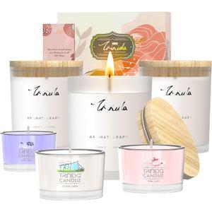 TRINIDa Scented Candles 120 Hrs, Soy Candles for Home Scented, Aromatherapy Candle Set, Lavender Candle Gifts for Women Birthday
