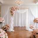 4.95 * 6.56 FT Metal Arbor Frame Stand, Garden Arch Trellis for Plants, Wedding Decor Backdrop Flower Stand, Gold, Double Rectangle