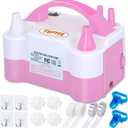 Electric Balloon Pump, Portable 2 Modes Balloon Blower Machine with 14 Balloon Arch Kits, Air Pump for Balloon, Balloon Inflator for Party Decoration (Pink)