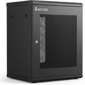 Network Rack Enclosure Cabinet Enclosure for Computer Data Networking Electronic Equipment, Removable Side Panels, Locks, 25in Depth (12U)