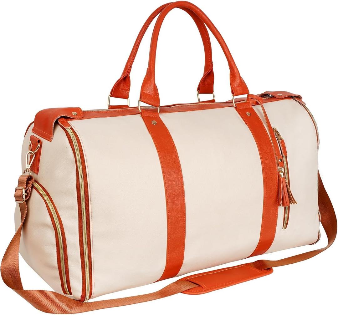 Luhxe Travel Convertible Carry On Garment Bag 2.0 with Shoe Pouch & Detachable Shoulder Strap - Improved Zipper and reinforced straps - Snow, 20" x 9" x 12.5"