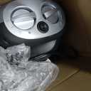 Amazon Basics Oscillating Ceramic Portable Indoor Space Heater, Fast Heating Technology, Overheat and Tip-Over Protection, Adjustable Thermostat, 1500W, 7.52"D x 6.34"W x 9.45"H, Silver