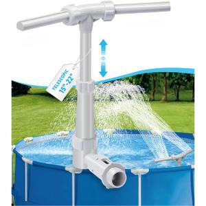 Swimming-Pool Waterfall-Fountain Water Fun Sprinkler - Dual Sprayer Multiple Spray Method, Pool Decoration Cascade Fountain for Above & In-ground Pools, Practical Pool Aerator Water Cooler Circulation