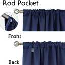 BGment Rod Pocket and Back Tab Blackout Curtains for Bedroom - Thermal Insulated Room Darkening Curtains for Living Room, 42x63 inch, 2 Window Curtain Panels, Navy Blue