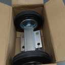 6" Heavy Duty Farm Gate Wheel, Rubber Rolling Gate Wheel Carrier for Driveway Chain Link Fence Parts Metal Tube Gates, Driveway Gate