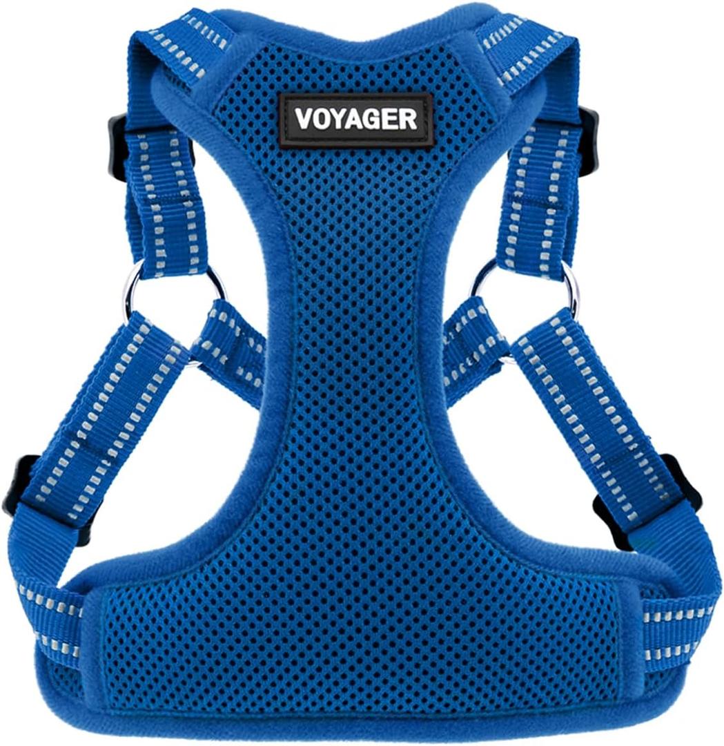 Best Pet Supplies Voyager Adjustable Dog Vest Harness Breathable No Pull Harness for Small, Medium, Large Dogs, Harness for Walking, Jogging, Easy Step-in, Reflective Stripes - Royal Blue, M (M (Chest: 17 - 21"))