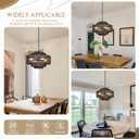18" 4-Light Boho Black Rattan Chandelier Dining Room