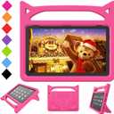 Fire HD 10 Tablet Case for Kids(13th/11th Generation, 2023/2021 Release)-SHREBORN Kids Friendly Shockproof Cover with Handle Stand for All-New Amazon Kindle Fire HD 10 Plus & 10 Kids Pro Tablets-Pink