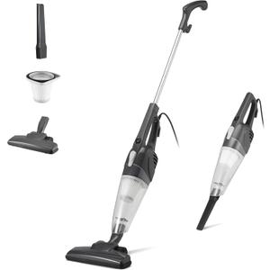 Amazon Basics 2-in-1 Corded Stick Vacuum Cleaner, Convertible to Handheld, Lightweight (3.9 LBS), with Washable Filter, Crevice Tools, 0.5L Dust Cup, 19.7-Ft Cord, 300W, Black