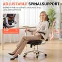 GTPLAYER Big and Tall Ergonomic Mesh Office Chair, High Back Home Desk Chair Computer Gaming Chair with Headrest, Flip-Up Arms, 90-125 Tilt Lock and Wide Cushion, Task Chair for Man Woman-Deep Black