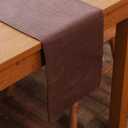 2 Piece Fabric in 1 Dining Table Runner 12 x 90 inches Living Room Dinner Wedding Birthday Party Burlap Rustic Table Runner, Coffee Brown