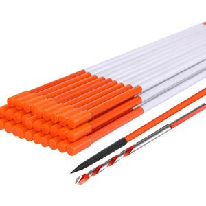 Driveway Markers 48 inch 20pcs, 5/16” Dia 4FT Snow Stakes with Reflective Tape, Highly Visible for Parking, Walkways, Snow Markers, 4FT Orange Fiberglass Poles Reflectors Markers with Steel Drill Bit