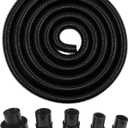 Shop Vacuum Dust Collection Hose Kit, 12 Ft Dust Collection Hose Kit with 5 Vac hose Fittings/Attachments for Multiple Types/Brands of Woodworking Power Tools Home and Wet/Dry Shop Vacuums