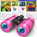 Toys for 3-7 Year Old Girls: LET'S GO! Binoculars for Kids Bird Watching|Camping 4 5 6 7 8 Year Old Girl Boy Christmas Halloween Birthday Gifts Outdoor Toy for Kid Ages 4-6 Toddler Gift Stuffers (Pink)