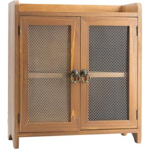 COLLECTIVE HOME - 2 Tiered Storage Cabinet, Countertop Cabinet, Wood Organizer for Kitchen Living Room Bedroom Bathroom Office with Magnetic Door, 15.75 x 14.5 x 6.5, Brown, 01, Small