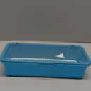 VOSAREA Plastic Cutlery Organizer Tray Lid Kitchen Utensil Storage Transparent Design for Easy Visibility Non- Base for Countertop Use (Blue)