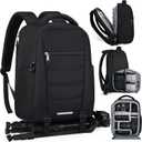 SDYSM Camera Bag Backpack Professional for DSLR SLR Mirrorless Camera Waterproof Laptop Back Pack 15.6 Inch with Rain Cover Anti Theft Travel Case Large Capacity Photography Backpack Black