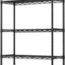 REGILLER 3-Shelf Adjustable Heavy Duty Storage Shelves,Metal Organizer Wire Rack for Laundry Bathroom Kitchen Pantry Closet Garage Shelving(Black,17.7" D x 35.4" W x 35.8" H)