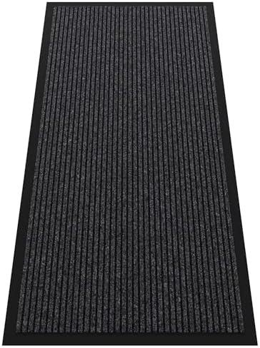 HOMEK Indoor Outdoor Door Mat, 3’ x 2' Doormat for Entryway, Rubber Backing Non Slip Front Door Mat Outside Entrance, Super Absorbent Commercial Floor Mat for Home Office, Black