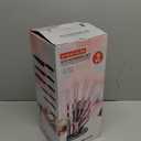 Knife Set, 9Pieces Stainless Steel Non Stick Kitchen Knife Block Set, Sharp Cutlery Knives Set with Sharpener Knives Set with Rotatable Storage Stand Scissors (Teal)