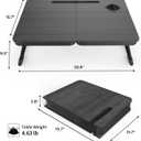 BUYIFY Foldable Laptop Bed Desk for Couch, Sofa - Large Lap Desk Tray Table with Cup Holder and Tablet Slot - Portable Notebook Stand for Eating, Writing, Studying and WFH -NEW-006