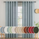 MIULEE Dusty Blue Linen Curtains 52x84 Inch Long for Bedroom Living Room
Soft Thick Linen Textured Window Drapes, Semi Sheer Light Filtering, Back Tab Rod Pocket, Burlap Look Light Blue Decor