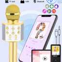 Gifts for 4 5 6 7 8 9 10 11 12 Year Old Girls, Handheld Karaoke Microphone for Kids Fun Toys for 4-13 Year Old Girls Birthday Gifts for 5-13 Year Old Girls Boys Teens - Gold