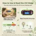 Reptile UVI Light Meter – Portable UV Index Reader for Basking Spot Monitoring – Helps Reptile Owners Know When to Replace UV Lamps – for Bearded Dragon, Chameleon & Gecko – Battery Included