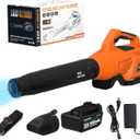Leaf Blower Cordless with Battery - 40V Powerful Electric Leaf Blower, 600CFM &180MPH and Variable-Speed with 5.0Ah Battery and Charger for Lawn Care, Patio, Dust, Blowing Leaves (Orange)