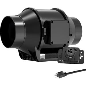 Toolazy Pro 6" Inline Duct Fan 405 CFM with 0-100% Variable Speed Controller - EC Motor Ventilation Kit for Basement Dehumidification, Hydroponic Systems & Grow Tent Air Exchange (Ultra-Quiet Design)