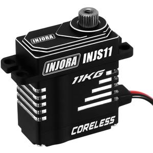 INJORA 11KG Coreless Digital Micro Servo High Torque Metal Gear for 1/18 1/24 RC Crawler Upgrade(Side Wire Exit)