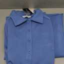 PRETTYGARDEN Women Fall 2 Piece Outfits Sweatsuits Quarter Button Long Sleeve Sweatshirt Wide Leg Pants Tracksuit Lounge Sets (X-Large, Blue)