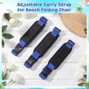 Sanwuta 3 Pcs Adjustable Beach Chair Carry Strap Camping Chair Straps for Shoulder Folding Beaches Backpacking Foldable Bikes (Royal Blue), 1.5 inches wide