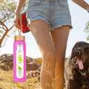 Aqulea Glass Water Bottles 32 Oz with Silicone Sleeve - BPA Free Reusable Wide Mouth Glass Motivational Water Bottles with Fruit Infuser Leak Proof Borosilicate Water Bottle with Time Marker (Rose)