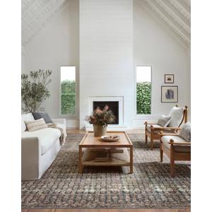 Loloi Amber Lewis Billie Collection, Ocean & Brick 2'-6" x 9'-6" Area Rug – Antique & Distressed Accent Rugs for Living Room, Bedroom, Entryway & Hallway, No Shed High Traffic Area Home Decor Rug