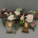 Ling's moment 2pcs Wedding Floral Swag Welcome Sign Artificial Flowers Backdrop Garland Dusty Rose & Mauve Ceremony Reception Wall Home Decorations Entryway Faux Outdoor Board Head Table Decor