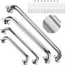 Chrome Grab Bar 4 Pack, Shower Grab Bar 12" 16" 20" 24" Bundle