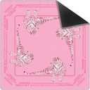 Cute Pink Tiger Mahjong Mat 31.5 x 31.5 Inch, Preppy Pink Aesthetic Tiger Non-Slip Noise Reduction Mahjong Table Mat for American Mah Jong Poker Card Board Games Dominoes, 80 cm x 80 cm x 3 mm