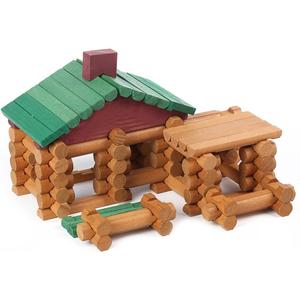 90 Pcs Wood Building Blocks Toy for Toddlers, Classic Wooden Cabin Log Set Preschool Education Toy, Creative Construction Engineering Educational Toys for 3 4 5 6 Years Boys