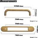 2 Pack Antique Brass 5" Hole Center Cabinet Pull with Backplate