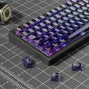 dagaladoo Purple Clear keycaps,Transparent keycaps 60 75 100 Percent,Crystal keycap Set,Shine Through Key caps Ceramic Style,MDA Profile Keyboard Key Cap for Mx Switches Mechanical Keyboard(115key)