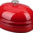 EDGING CASTING Enameled Oval Cast Iron Dutch Oven Pot with Lid, Bread Dutch Oven for Sourdough Bread Baking, Dutch Oven Bread, Bread Oven, 6QT, Red