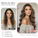 Hair Toppers for Women Thinning Hairs 24 Inch Long Layered Topper Curly Synthetic Wiglets Pieces Hand-Tied Hairline Synthetic Clip on Hair Topper for Women Dark Brown Mix Golden Brown