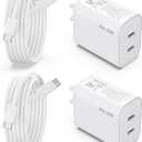 iPhone 15 16 Charger, 2 Pack 40W USB C Charger Dual Port Fast Charging Block (2-Pack 6 ft USB C to C Cable Cord Included) for iPhone 16 15 Pro Max/15Pro/15/15Plus,iPad